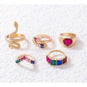 Two Sparkling rhinestone ring